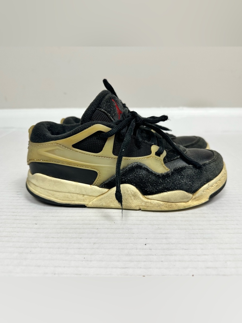 Nike Air Jordan 4 RM (PS) Black FQ7936006 Sail Red Kids Sneakers Size 13.5